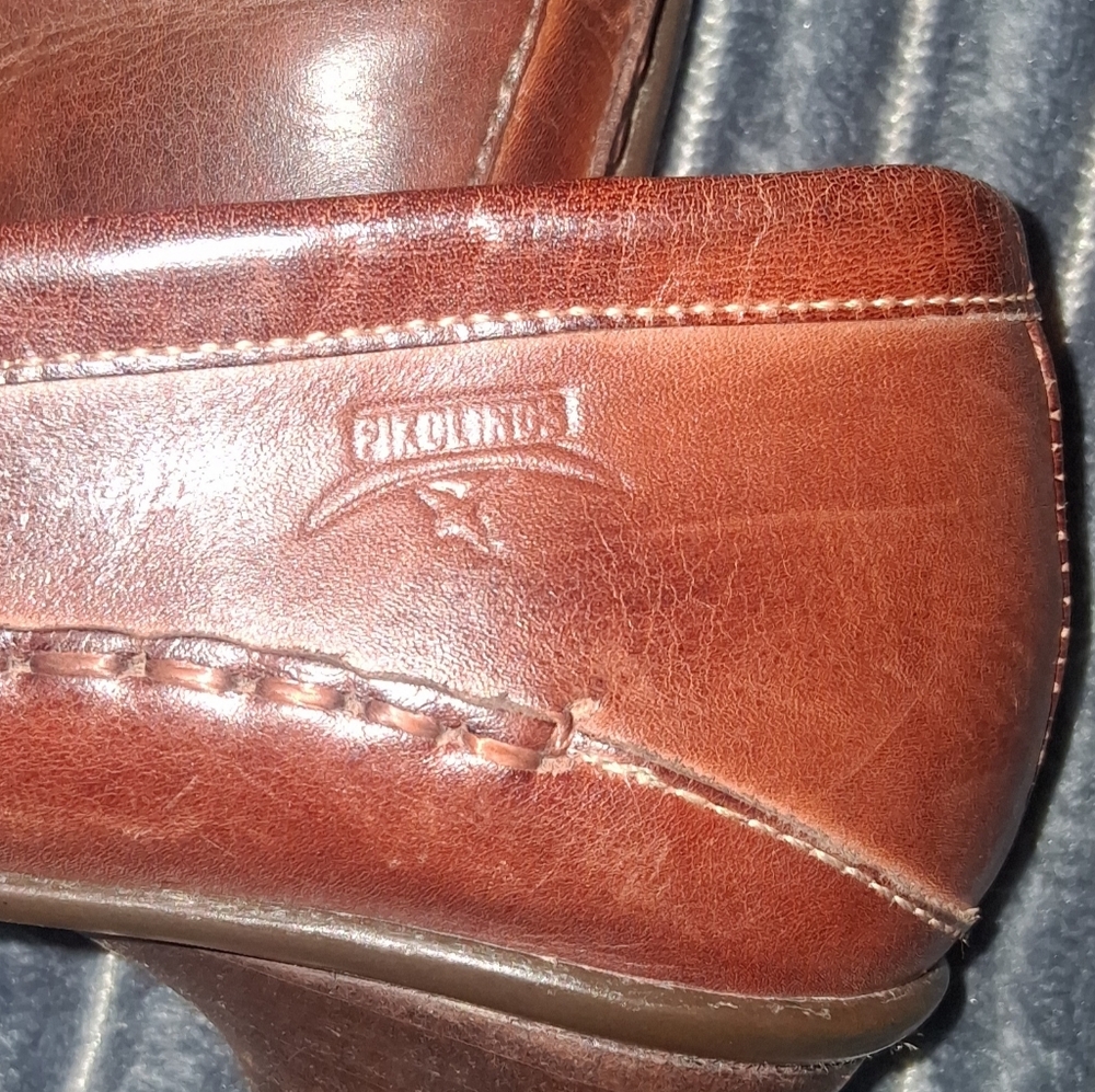 🐎PIKOLINOS Chestnut Leather Loafers Size 37 - Picture 5 of 6